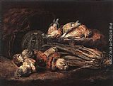 Jan Fyt Paintings - Mushrooms by Jan Fyt